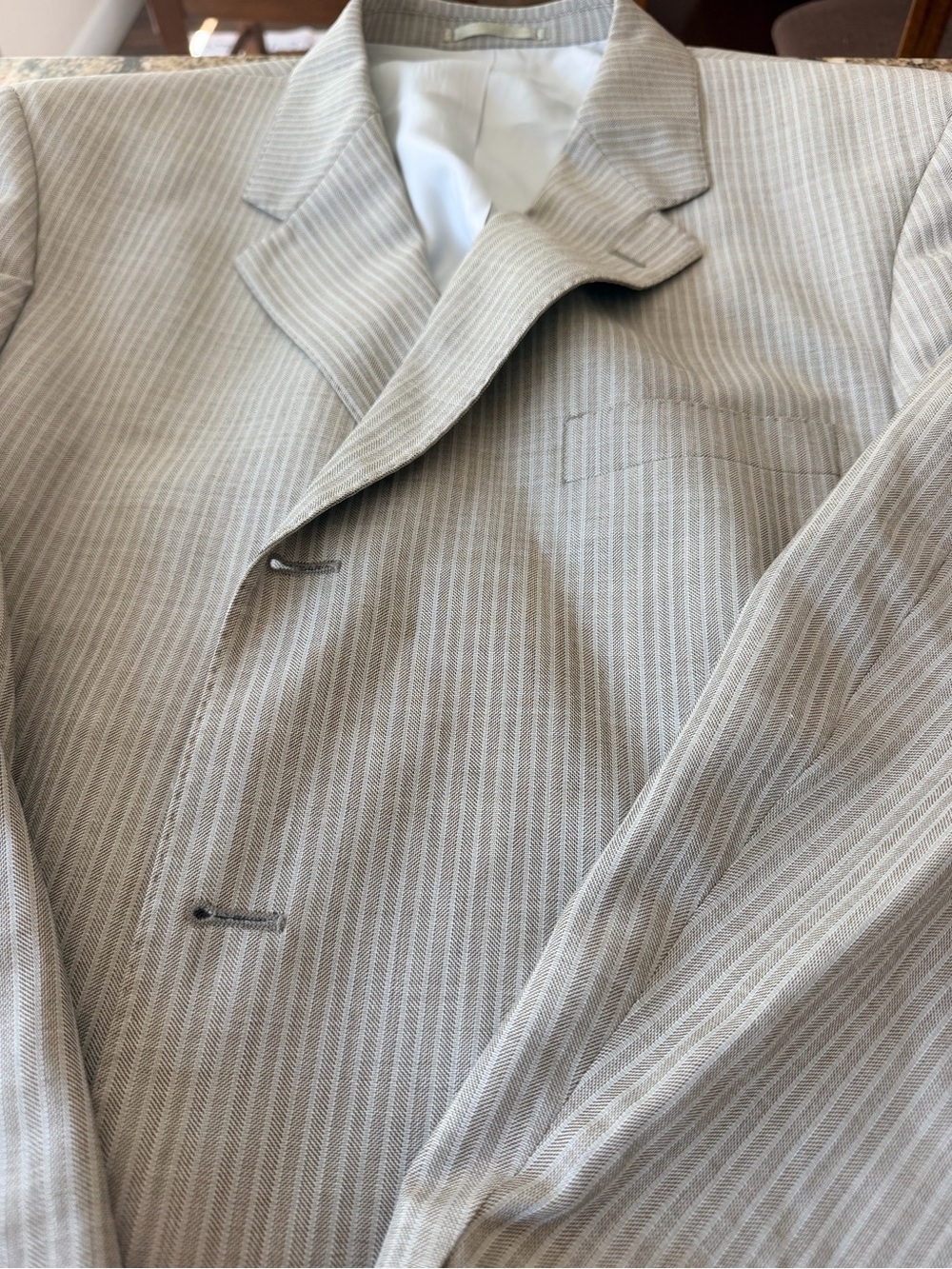 Lightweight Striped Tan Sport Coat - Classic Notch Lapel